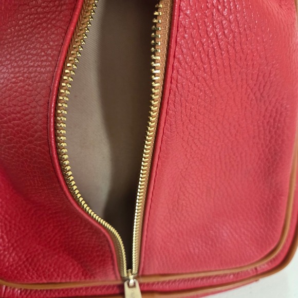 Valentina Red Pebbled Italian Leather Sling Backpack Convertible Small Bag - Picture 6 of 10